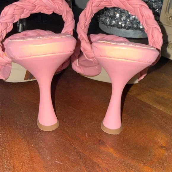 Vibrant Pink Braided Women's Sandals Sam Edelman heels size 8.5 - Picture 3 of 9